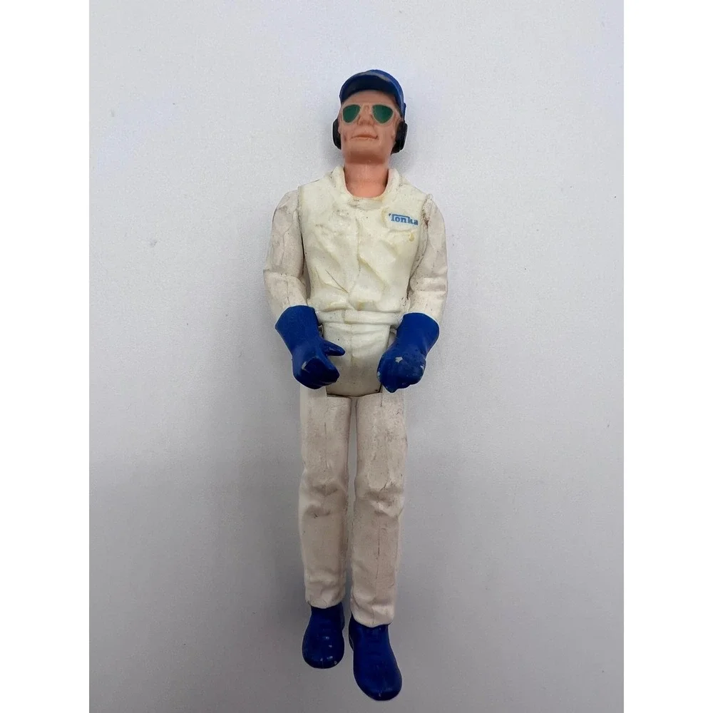 Vintage Tonka Play Toys Driver/Mechanic White Uniform Glasses Posable Figure '70